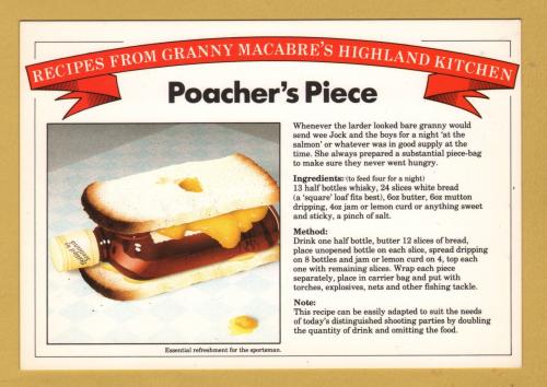 `Recipes From Granny Macabre`s Highland Kitchen - Poacher`s Piece`- Postally Unused - Roger Latham Postcard.