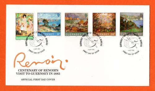 Bailiwick Of Guernsey - FDC - 1983 - Renoir Issue - Official First Day Cover