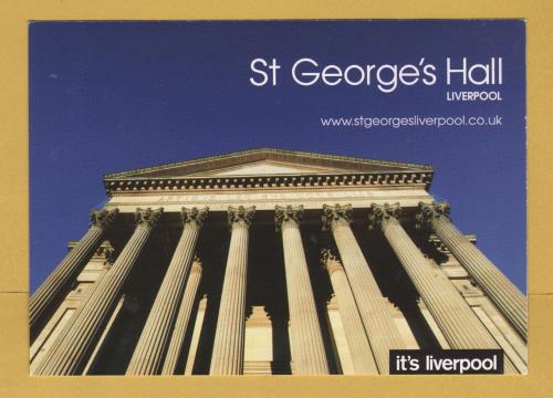 `St George`s Hall, Liverpool - It`s Liverpool`- Postally Unused - Council Postcard.
