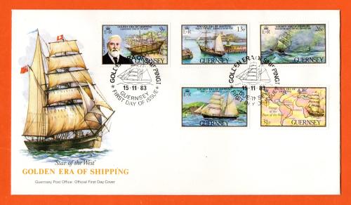Bailiwick Of Guernsey - FDC - 1983 - Golden Era of Shipping Issue - Official First Day Cover