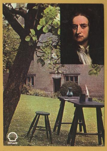 `Shell - Great Britons - Sir Isaac Newton (1642-1727) - 1972`- Postally Unused - Shell Postcard.