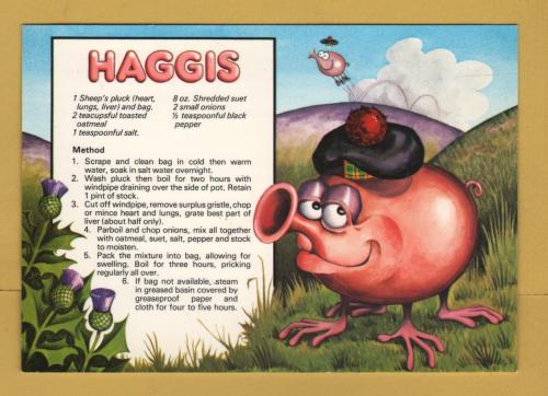 `HAGGIS`- Postally Unused - E.T.W. Dennis Postcard.
