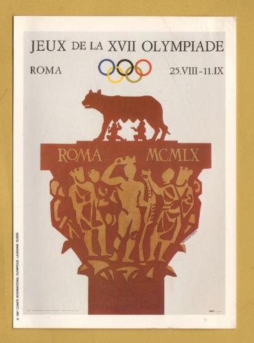 `MARS - Games of the XVII Olympiad - Rome 1960` Poster Reprint 1992 - Postally Unused - Mars Postcard.