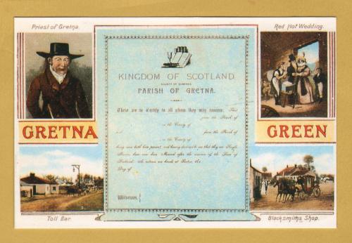 `Kingdom of Scotland - Parish of Gretna - GRETNA GREEN` - Postally Unused - Whitholme Postcard.