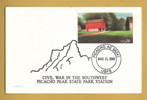 `Civil War in the Southwest, Picacho Peak State Park Station`- Postally Used-2002 - USPS Postcard.