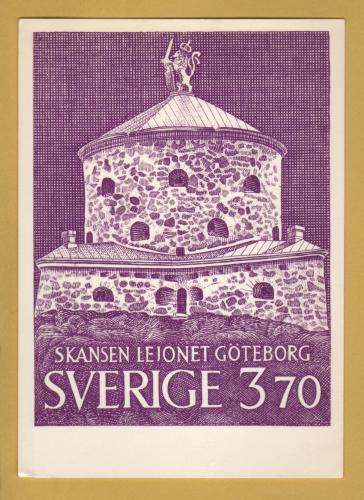`Sweden - Reproduced Skansen Lejonet 3,70 krona Stamp from 1967`- Postally Unused - Post Office Postcard.