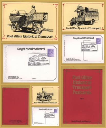 `Post Office Historical Transport - 3 x F.D.I Postcards - Set 4` - Postally Used-1982 - South Eastern Postal Region Postcards.