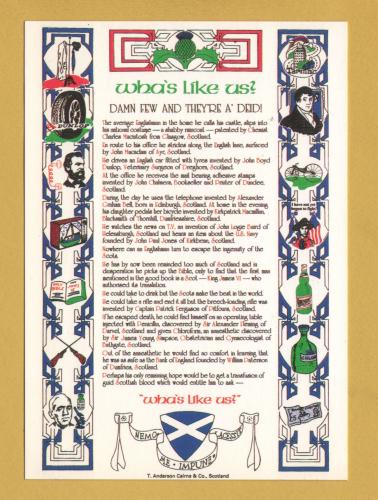 `Wha`s Like Us? - Damn Few And They`re Deid! by T.Anderson Cairns & G.M.Smith`- Postally Unused - Whiteholme Postcard.