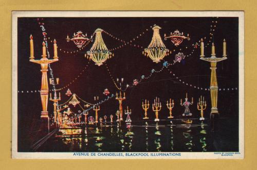 `Avenue De Chandelles, Blackpool Illuminations`- Postally Unused - Saidman Bros Postcard.