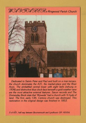 `Wayfarer at Ringwood Parish Church`- Postally Unused - A Kingston Card Postcard.