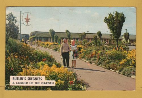 `BUTLIN`S Skegness - A Corner of the Garden`- Postally Used-1967 - Plastichrome Postcard.