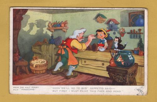 `Scenes from the Famous Walt Disney Film "PINOCCHIO"` 471 - Postally Unused - c1940 - Valentine`s & Sons Postcard.