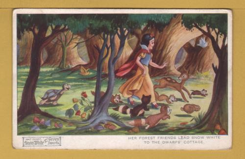 `Scenes from the Famous Walt Disney Film "SNOW WHITE"`- 4168 - Postally Unused - c1940 - Valentine`s & Sons Postcard.