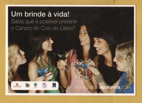 `Un brinde a vida!....`- Postally Unused - Passaapalavra Postcard.