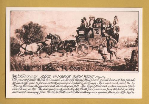 `Royal Mail, LONDON-BATH-WELLS`- Postally Unused - Bath Postal Museum 1979 Postcard.