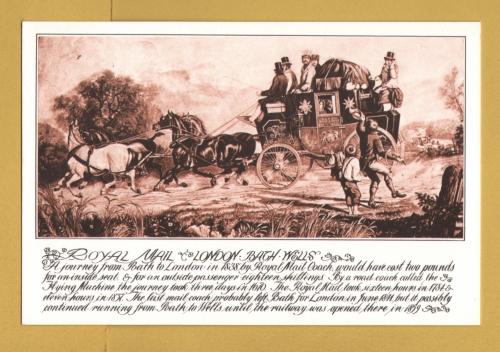 `Royal Mail, LONDON-BATH-WELLS` - Postally Unused - Bath Stamp Shop Postcard.