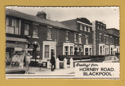 `Greetings From HORNBY ROAD, BLACKPOOL`- Postally Used-1971 - T.Moore Postcard.