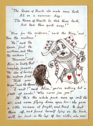 `Alice`s Adventure Under Ground`- Postally Unused - British Library Postcard.
