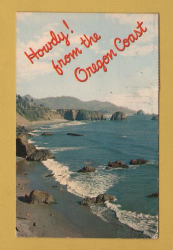 `Ecola State Park Looking South - Oregan Coast`- Postally Used-1981 - Plastichrome Postcard.