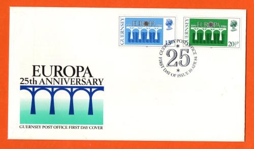 Bailiwick Of Guernsey - FDC - 1984 - Europa 25th Anniversary Issue - Official First Day Cover