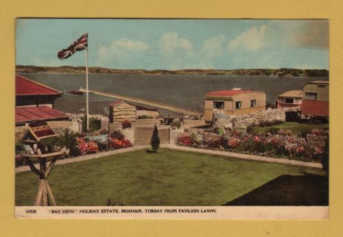 ``Bay View` Holiday Estate, Brixham, Torbay From Pavilion Lawn`- Postally Used-1962 - Harvey Barton Postcard.