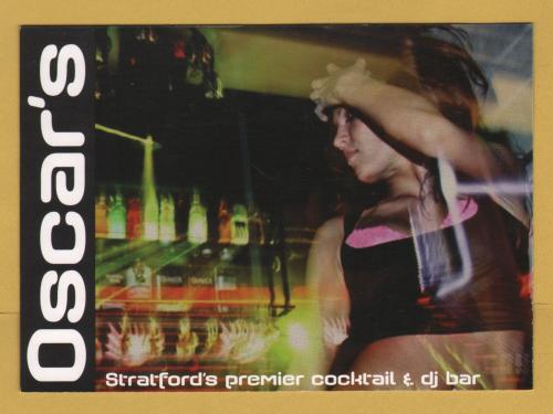 `OSCAR`S - Stratford`s Premier Cocktail & DJ Bar`- Postally Unused - Club Postcard.