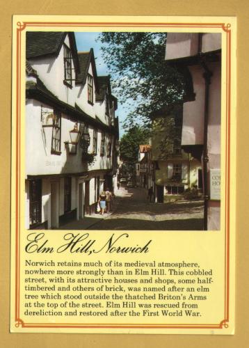 `Elm Hill, Norwich`- Postally Used-1997 - Jarrold Postcard.