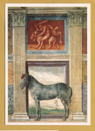 `Morel Favorito by Giulio Romano from the Hall of Horses (Sala dei Cavalli)` - Postally Unused - Electa Postcard.