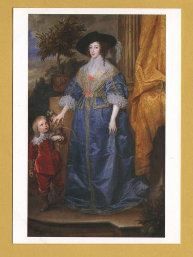 `Queen Henrietta Maria with Jeffery Hudson and an Ape,1633 by Anthony Van Dyck` - Postally Unused - Royal Academy of Arts Postcard.