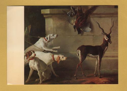 `Three Dogs and an Antelope, c1745 by Jean-Baptiste Oudry` - Postally Unused - Alfred Beit Foundation & National Gallery of Ireland Postcard.
