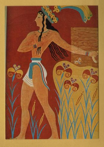 `Heraklion Crete - The Priest King - Fresco of the Knossos Palace` - Postally Unused - Sotiris Toumpi Postcard.
