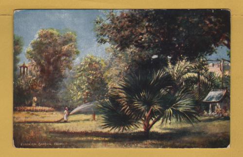 `Picturesque Egypt - `Esbekiah Garden, Cairo` - Oilette - 7202` - Postally Unused - Raphael Tuck & Sons Postcard.