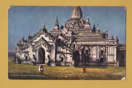 `Wide Wide World Series Burmah - `Ananda Pagoda, Pagan, Burmah` - Oilette - 7238` - Postally Unused - Raphael Tuck & Sons Postcard.