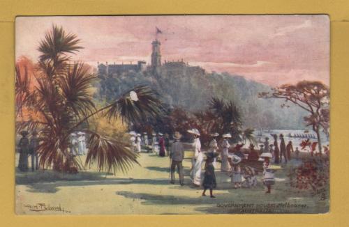 `Wide Wide World Series-Melbourne - `Government House, Melbourne, Australia` - Oilette - 7292` - Postally Unused - Raphael Tuck & Sons Postcard.