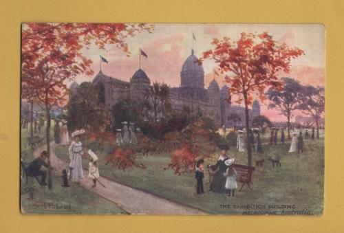 `Wide Wide World Series - `The Exhibition Building, Melbourne, Australia` - Oilette - 7292` - Postally Unused - Raphael Tuck & Sons Postcard.