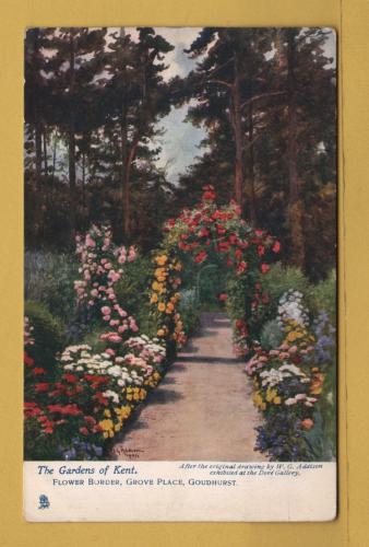 `The Gardens of Kent - `Flower Border, Grove Place, Goudhurst` - Oilette - 6237` - Postally Unused - Raphael Tuck & Sons Postcard.