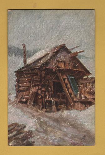 `Wide Wide World (not written on card) - `Untitled on cards with international backs (Shepherd`s Hut)` - Oilette - 201B` - Postally Unused - Raphael Tuck & Sons Postcard.