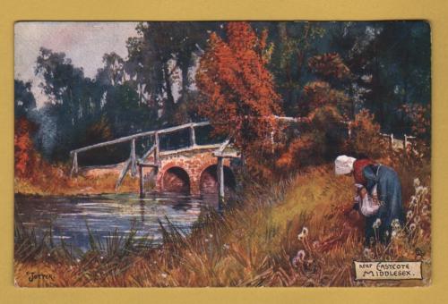 `Picturesque Counties Series ll -Middlesex - `near Eastcote, Middlesex` - Oilette - 7128` - Postally Unused - Raphael Tuck & Sons Postcard.