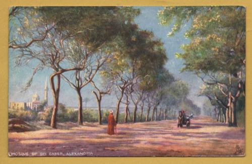 `Picturesque Egypt - `Mosque Of The Sidi Gaber, Alexandra` - Oilette - 7203` - Postally Unused - Raphael Tuck & Sons Postcard.