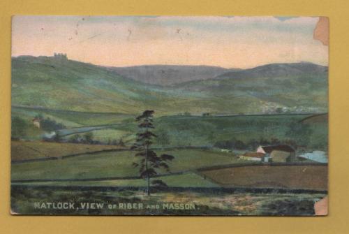 `Matlock Bank Series - `Matlock, View of Riber and Masson` - Chromette - 4919` - Postally Unused - Raphael Tuck & Sons Postcard.