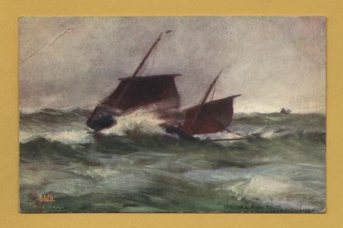 `Quaint Corners Series-St Ives - `Off The Cornish Coast, (A St Ives Boat In A Gale)` - Oilette - 6249` - Postally Unused - Raphael Tuck & Sons Postcard.