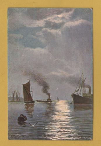 `Moonlight On The Medway` - Postally Unused - S.Heidelsheimer Postcard.
