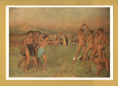 `Young Spartans by Hilaire-Germain-Edgar Degas` - Postally Unused - National Gallery Postcard.