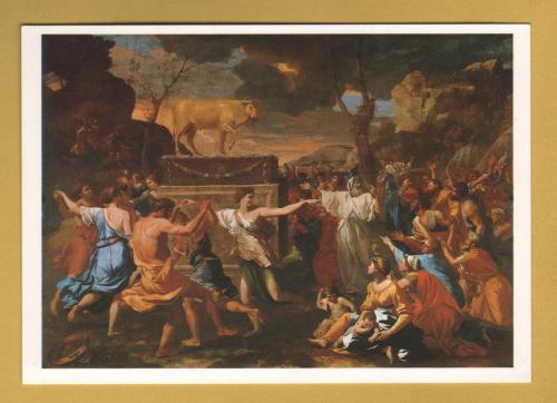 `The Adoration of the Golden Calf by Nicholas Poussin` - Postally Unused - National Gallery Postcard.