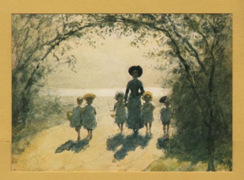 `The Governess by Edouard van Goethem` - Postally Unused (although message written to rear) - Gallery Five Postcard.