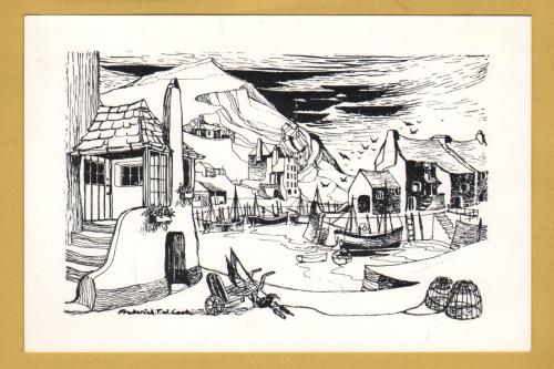 `Polperro Harbour by Frederick T.W.Cook c1940s` - Postally Unused - Unknown Producer.