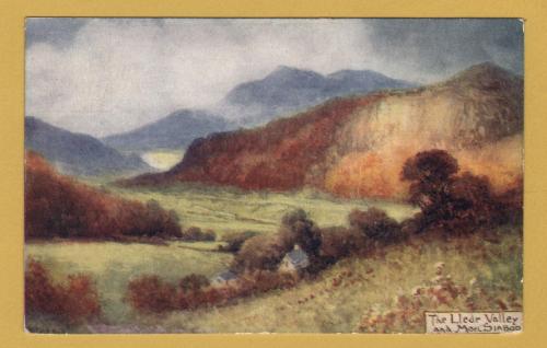 `The Ledr Valley and Moel Siabod` - Postally Unused (although message written to rear) - Boots `Pelham` Series Postcard (Produced by J.Valentine)