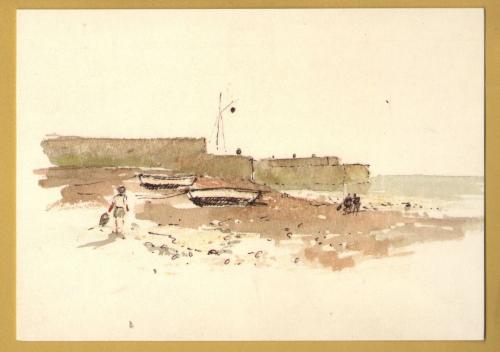 `Sea Smells by Sir Hugh Casson, 1993` - Postally Unused (although message to rear) - Royal Academy of Arts Postcard.