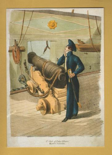 `1st Class of Petty Officers, Master`s Assistant, R.N.1828` - Postally Unused (although message written to rear) - Morab Library Postcard.
