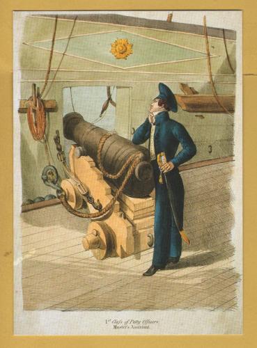 `1st Class of Petty Officers, Master`s Assistant, R.N.1828` - Postally Unused - Morab Library Postcard.